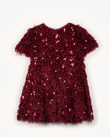 YELLO-OH! LADY DRESS WITH FLOWERS & SEQUINS