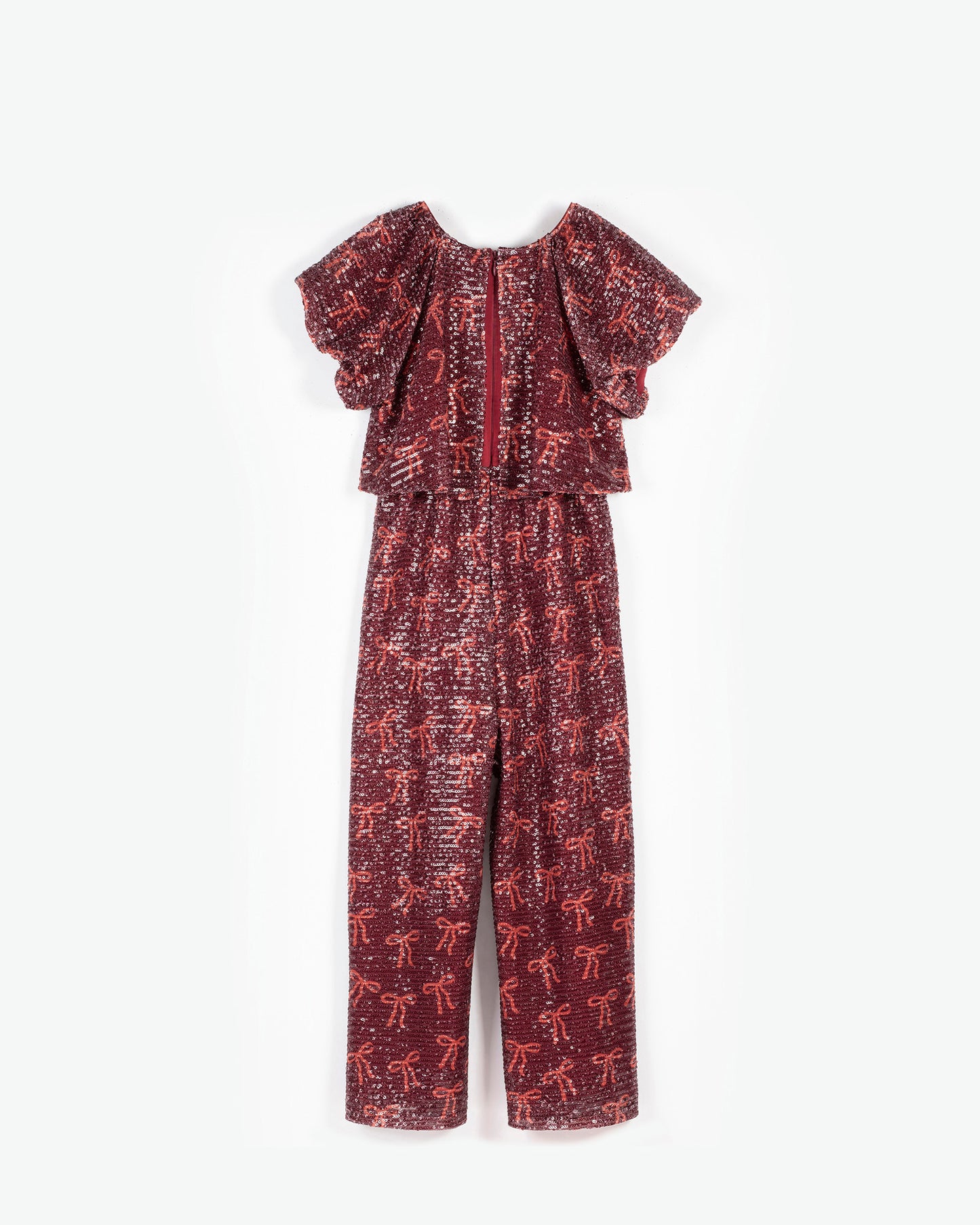 YELL-OH! DOUBLE SEQUIN BOWS ALLOVER JUMPSUIT
