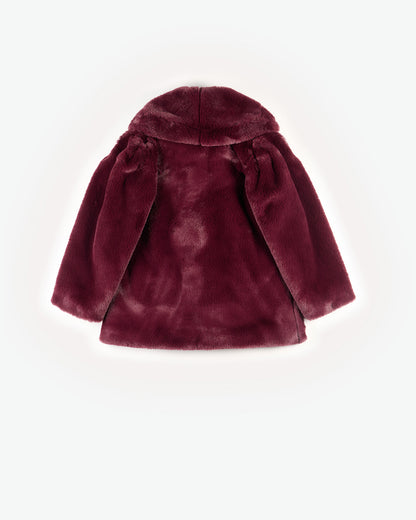 YELLO-OH! FAUX FUR WITH BURGUNDY FALL