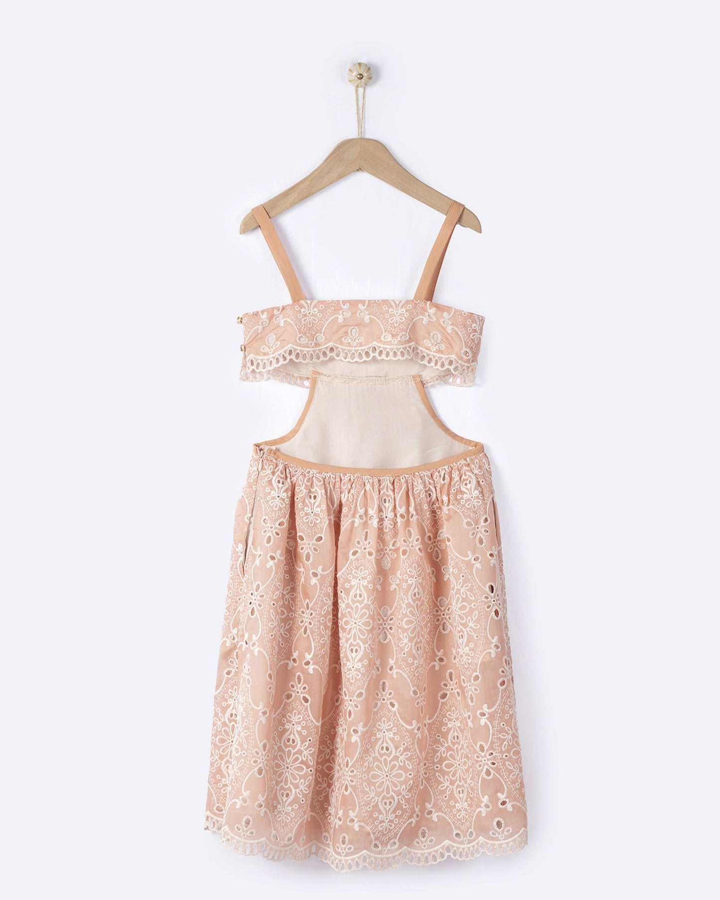 YELL-OH MELINA EMBROIDERED DRESS PEACH QUARTZ