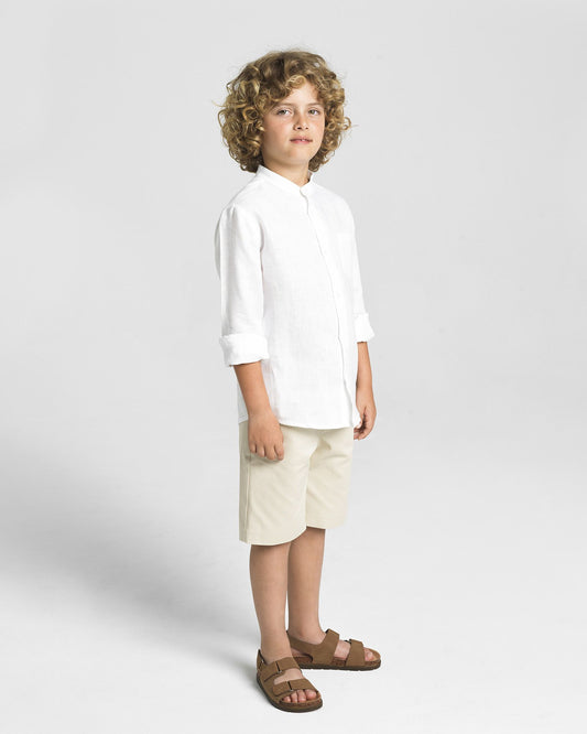 YELL-OH AION LINEN SHIRT WHITE