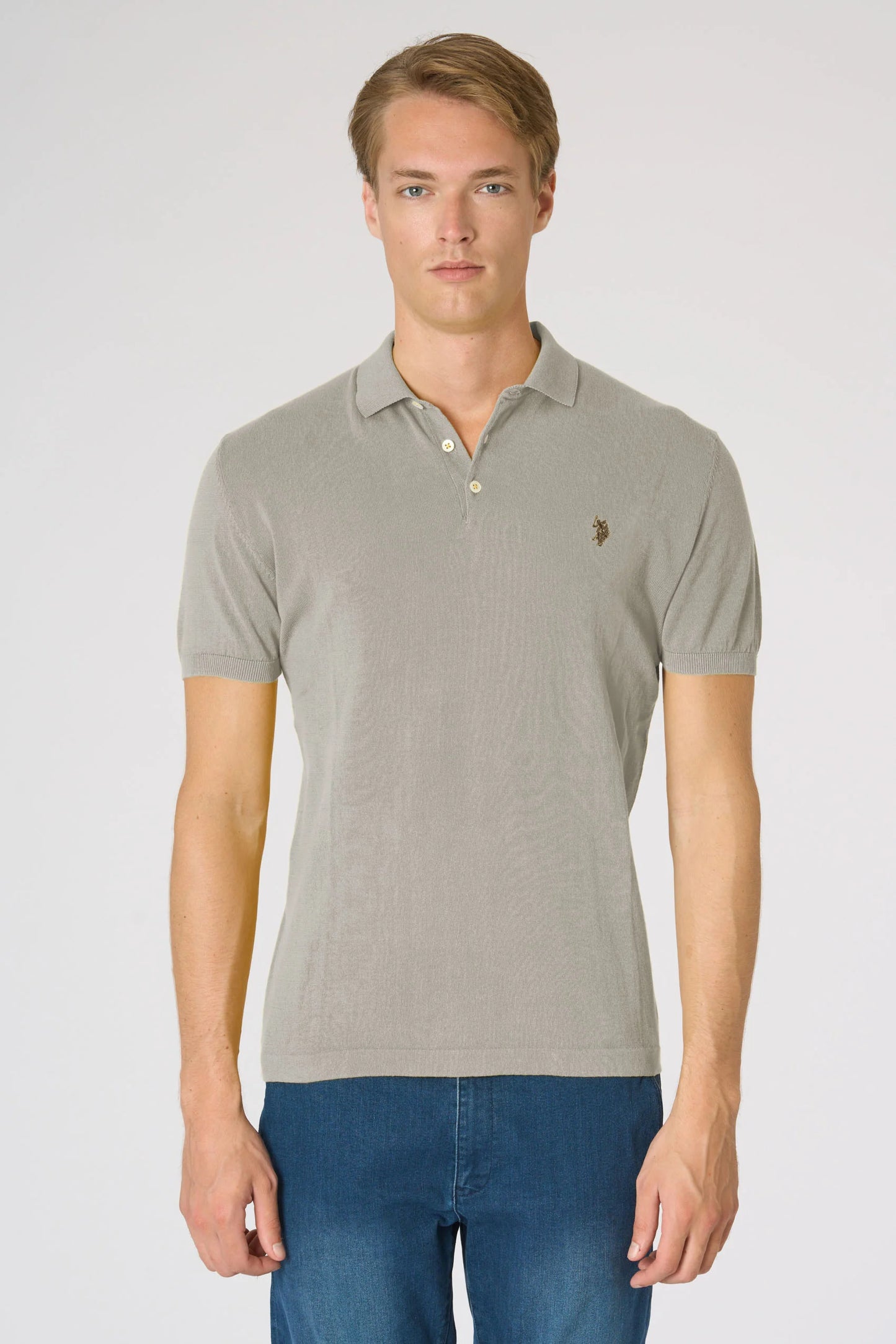 U.S POLO ASSN PREMIUM QUALITY MEN'S COTTON CREPE KNIT POLO SHIRT