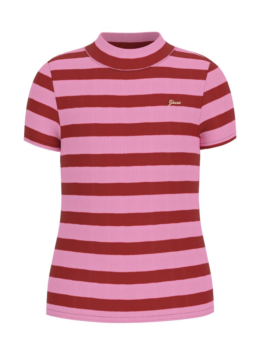 GUESS KIDS GIRLS' RIB STRIPED T-SHIRT