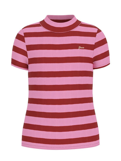 GUESS KIDS GIRLS' RIB STRIPED T-SHIRT