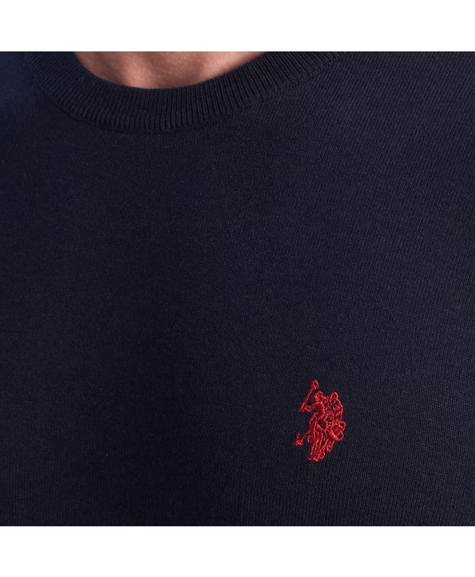 U.S POLO ASSN CREW NECK SWEATER IN COTTON & CASHMERE BLEND