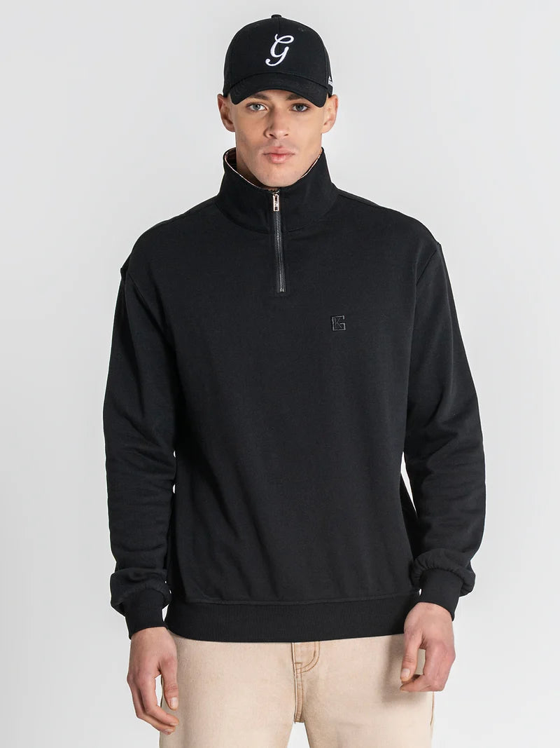 GIANNI KAVANAGH BLACK BRITISH ZIP SWEATSHIRT