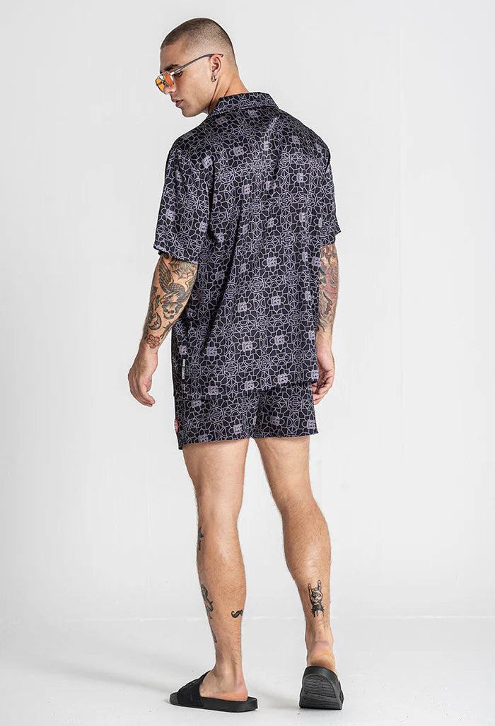 GIANNI KAVANAGH TILED SATIN SHIRT