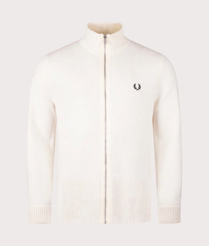 FRED PERRY CHUNKY RIB ZIP THROUGH KNITTED CARDIGAN
