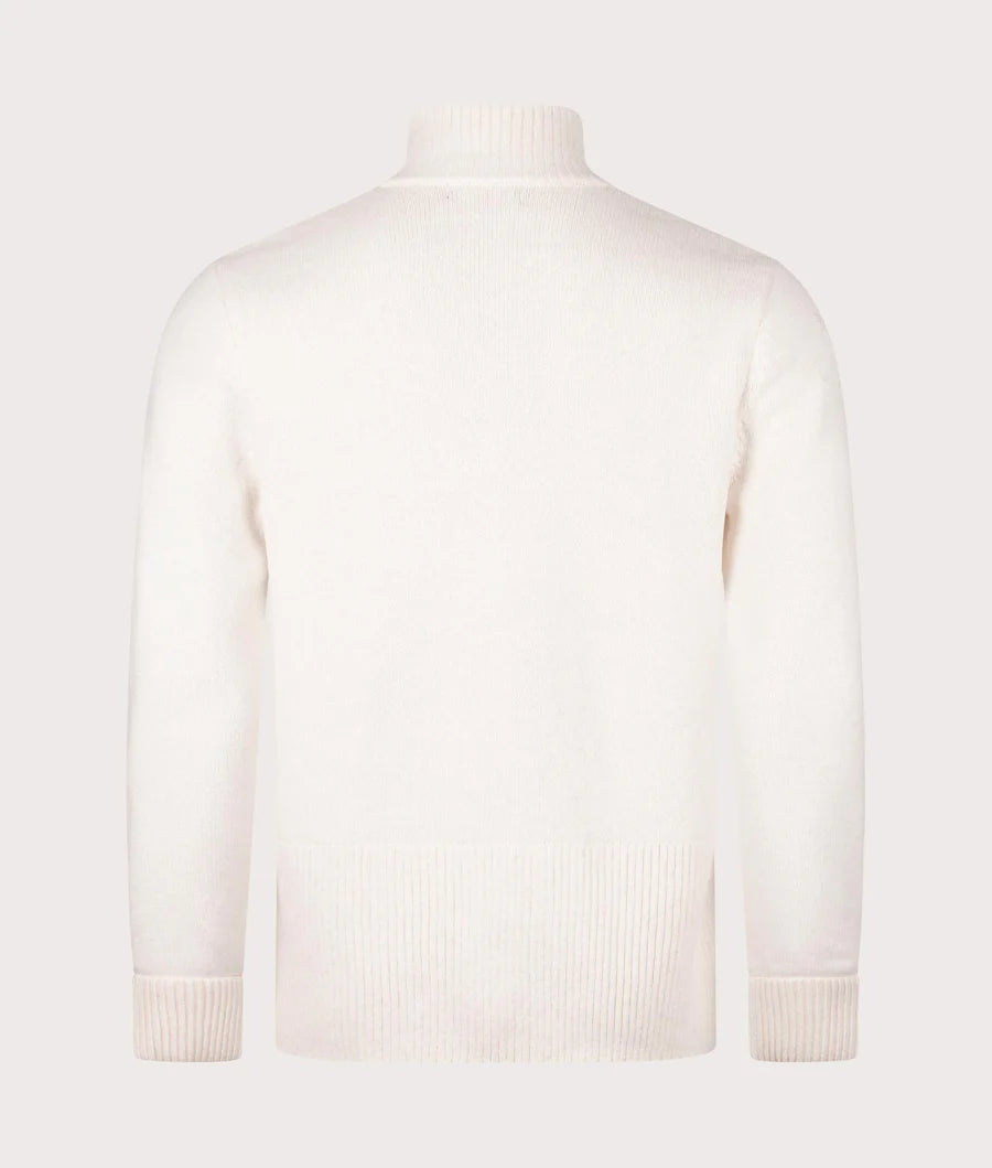 FRED PERRY CHUNKY RIB ZIP THROUGH KNITTED CARDIGAN