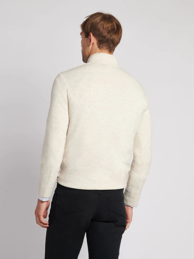 U.S POLO ASSN HALF-ZIP SWEATER IN COTTON & CASHMERE BLEND
