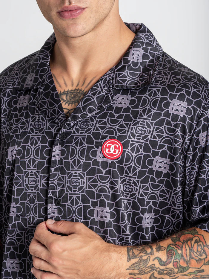 GIANNI KAVANAGH TILED SATIN SHIRT