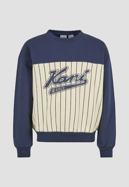 KARL KANI KIDS VARSITY PINSTRIPE SWEATSHIRT