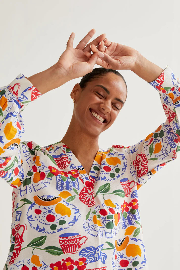 COMPANIA FANTASTICA LUSH PRINT SHORT DRESS