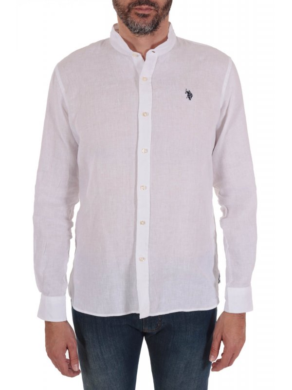 U.S POLO ASSN ROUND COLLAR ADAM LINEN SHIRT