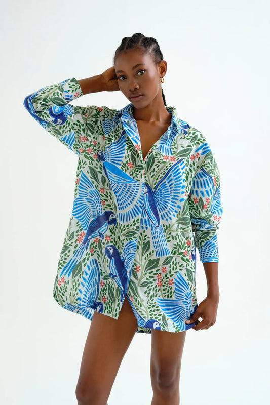 COMPANIA FANTASTICA PARROT PRINT SHIRT