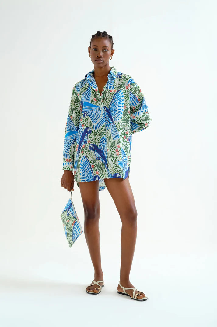 COMPANIA FANTASTICA PARROT PRINT SHIRT