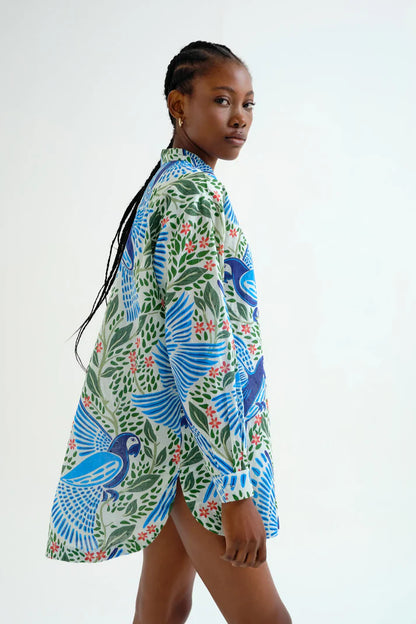COMPANIA FANTASTICA PARROT PRINT SHIRT