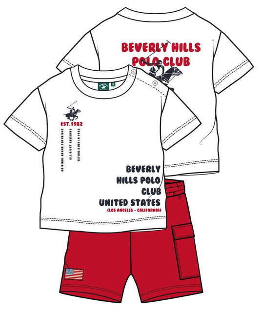 BEVERLY HILLS POLO CLUB SET T SHIRT & CARGO SHORT