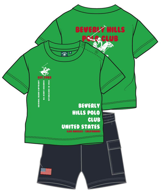 BEVERLY HILLS POLO CLUB SET T SHIRT & CARGO SHORT