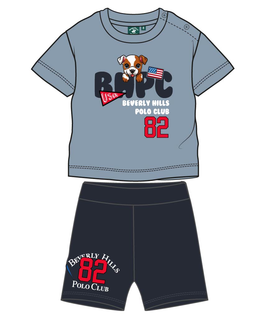 BEVERLY HILLS POLO CLUP SET T SHIRT & SHORT