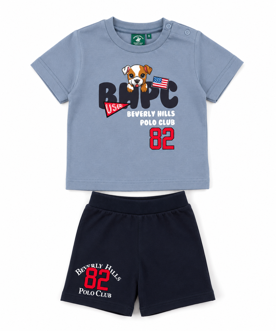 BEVERLY HILLS POLO CLUP SET T SHIRT & SHORT