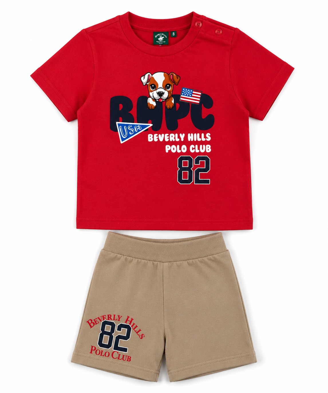 BEVERLY HILLS POLO CLUB KIDS SET T SHIRT & SHORT