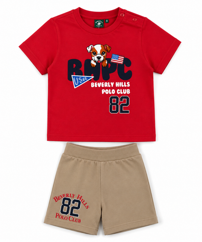 BEVERLY HILLS POLO CLUB KIDS SET T SHIRT & SHORT