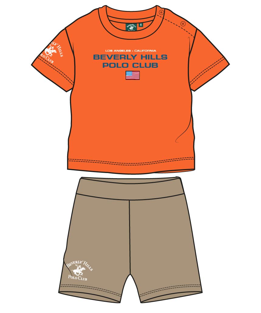 BEVERLY HILLS POLO CLUB KIDS SET T SHIRT & SHORT