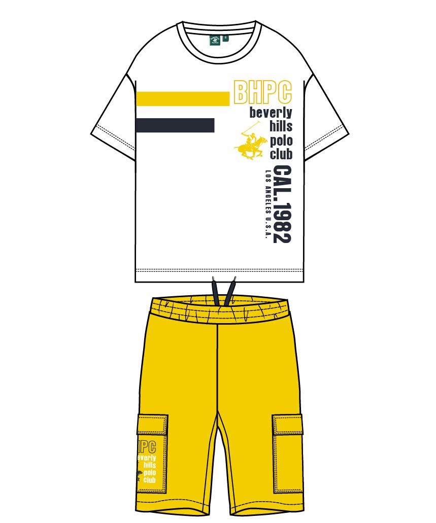 BEVERLY HILLS POLO CLUB KIDS SET T SHIRT & CARGO SHORT