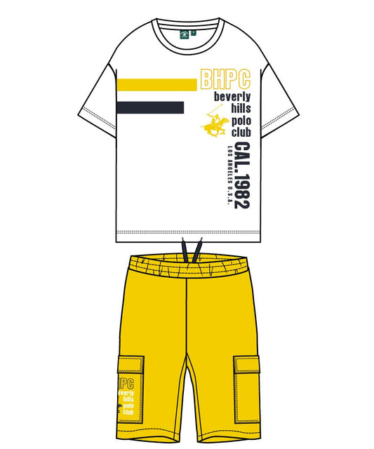 BEVERLY HILLS POLO CLUB KIDS SET T SHIRT & CARGO SHORT