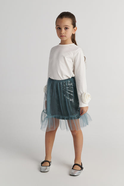 TWO IN A CASTLE BASICS FLOWER TOP BLACK