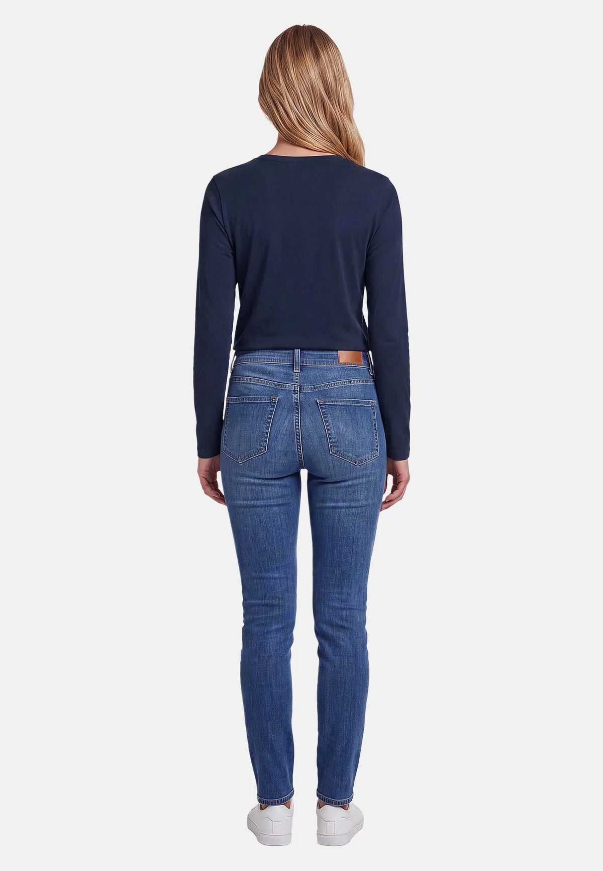 U.S POLO ASSN WOMAN LONG-SLEEVED COTTON V-NECK T-SHIRT
