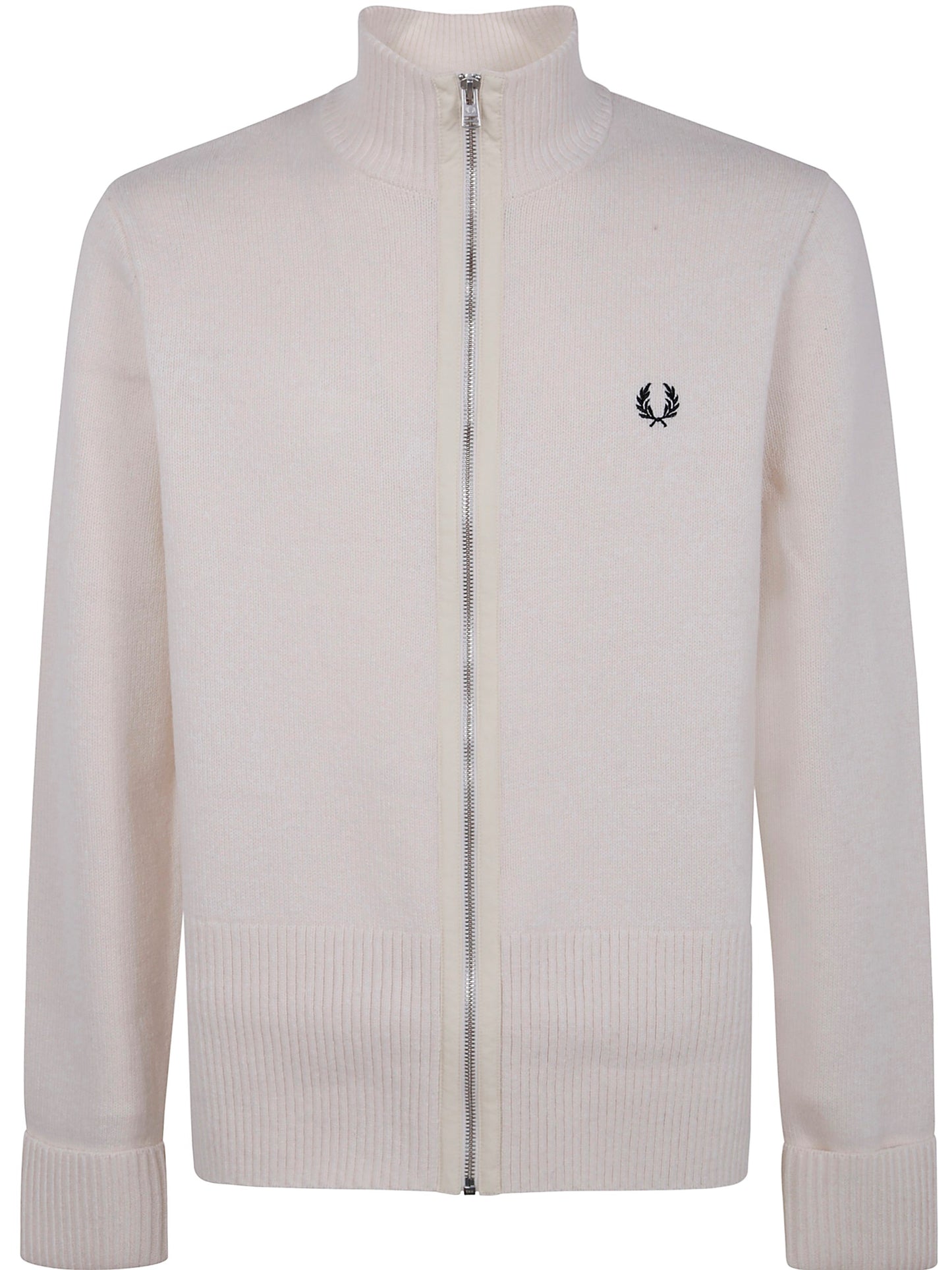 FRED PERRY CHUNKY RIB ZIP THROUGH KNITTED CARDIGAN