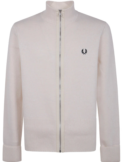 FRED PERRY CHUNKY RIB ZIP THROUGH KNITTED CARDIGAN