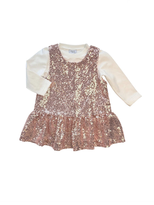 SWEET BABY GIRLS GLITTER DRESS AND BLOUSE SET