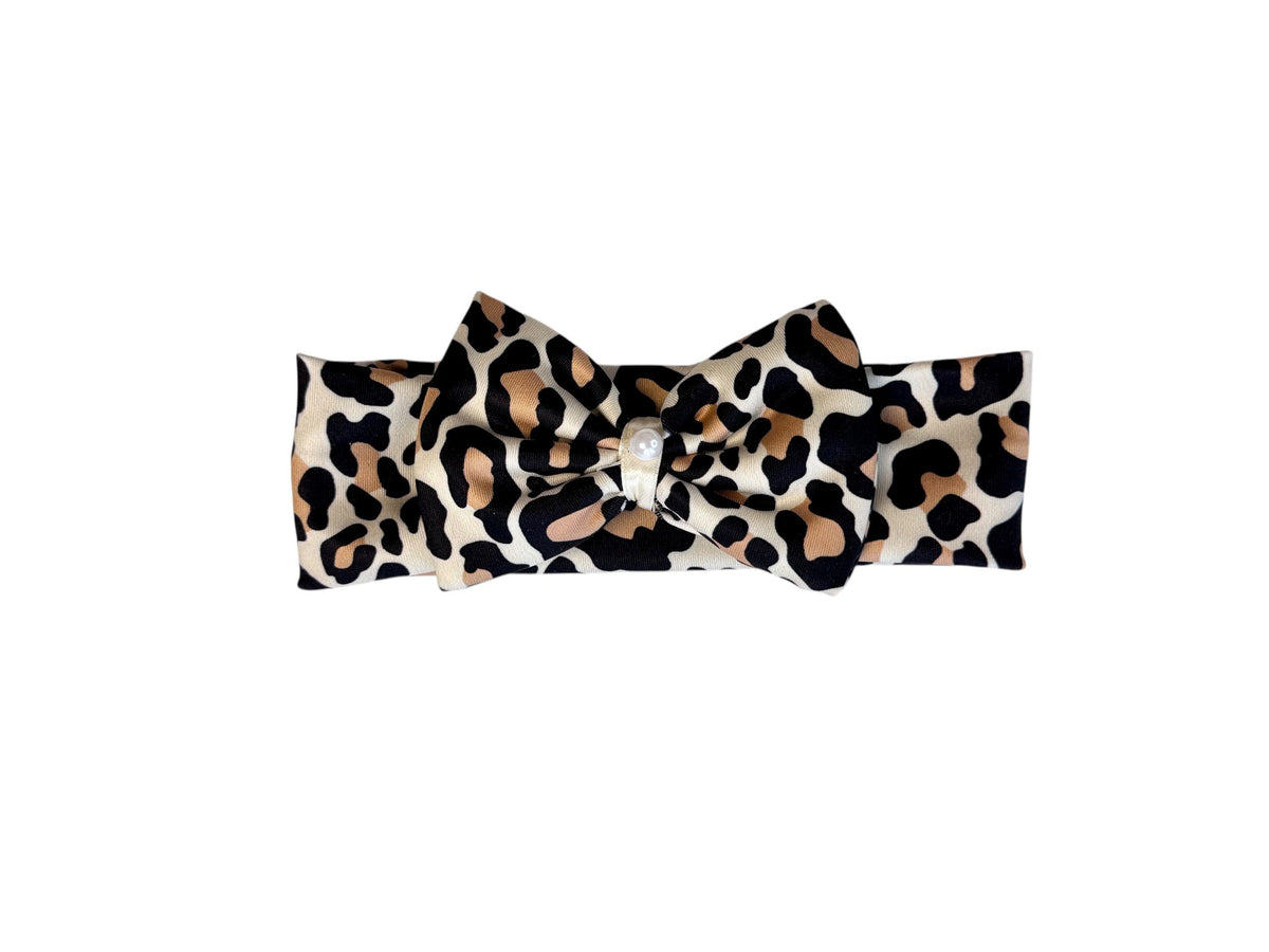 SWEET BABY GIRL ANIMAL PRINT BOW HAIRBAND