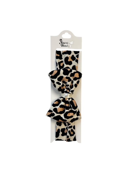 SWEET BABY GIRL ANIMAL PRINT BOW HAIRBAND