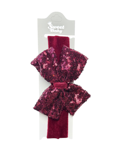 SWEET BABY GLITTER BOW HAIRBAND