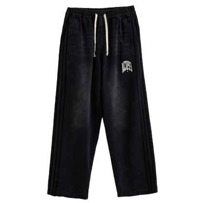 ACUPUNCTURE FASHION OVERSIZED SPORTY DENIM PANTS