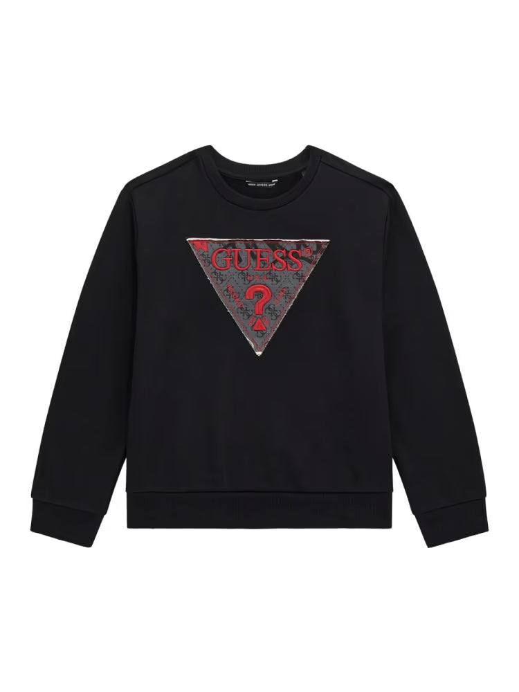 GUESS KIDS ACTIVE TOP KNITTED LOGO PULLOVER