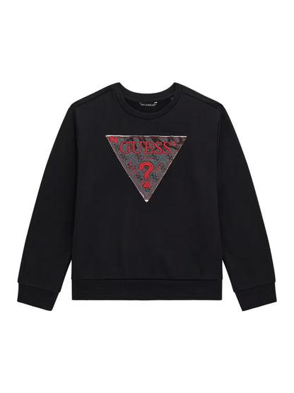 GUESS KIDS ACTIVE TOP KNITTED LOGO PULLOVER