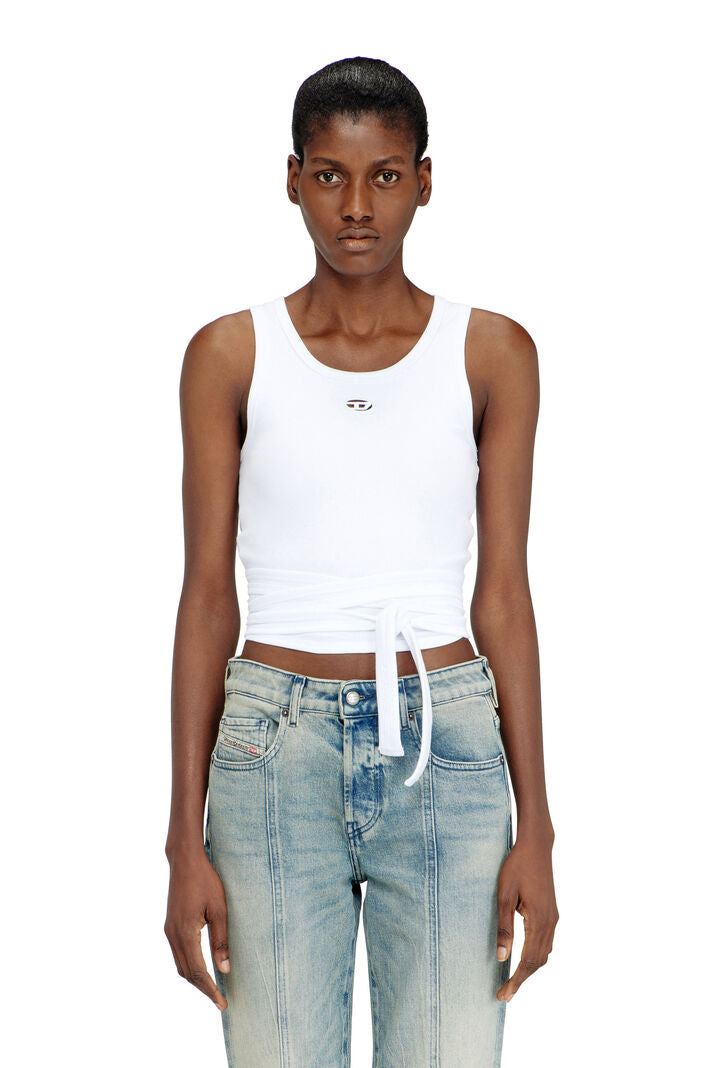 DIESEL WOMAN CROP TOP WITH WRAP-AROUND DESIGN