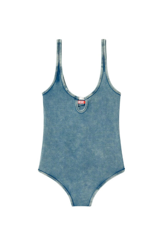 DIESEL WOMAN BODYSUIT IN MARBLE-WASHED STRETCH COTTON