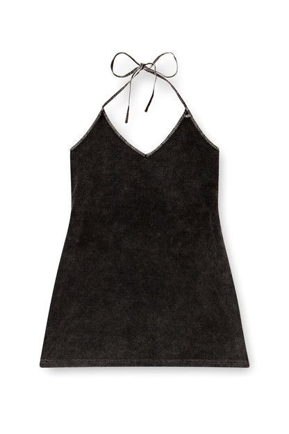 DIESEL WOMAN MILVA-DNM MINI DRESS IN TREATED TOWELLING FABRIC