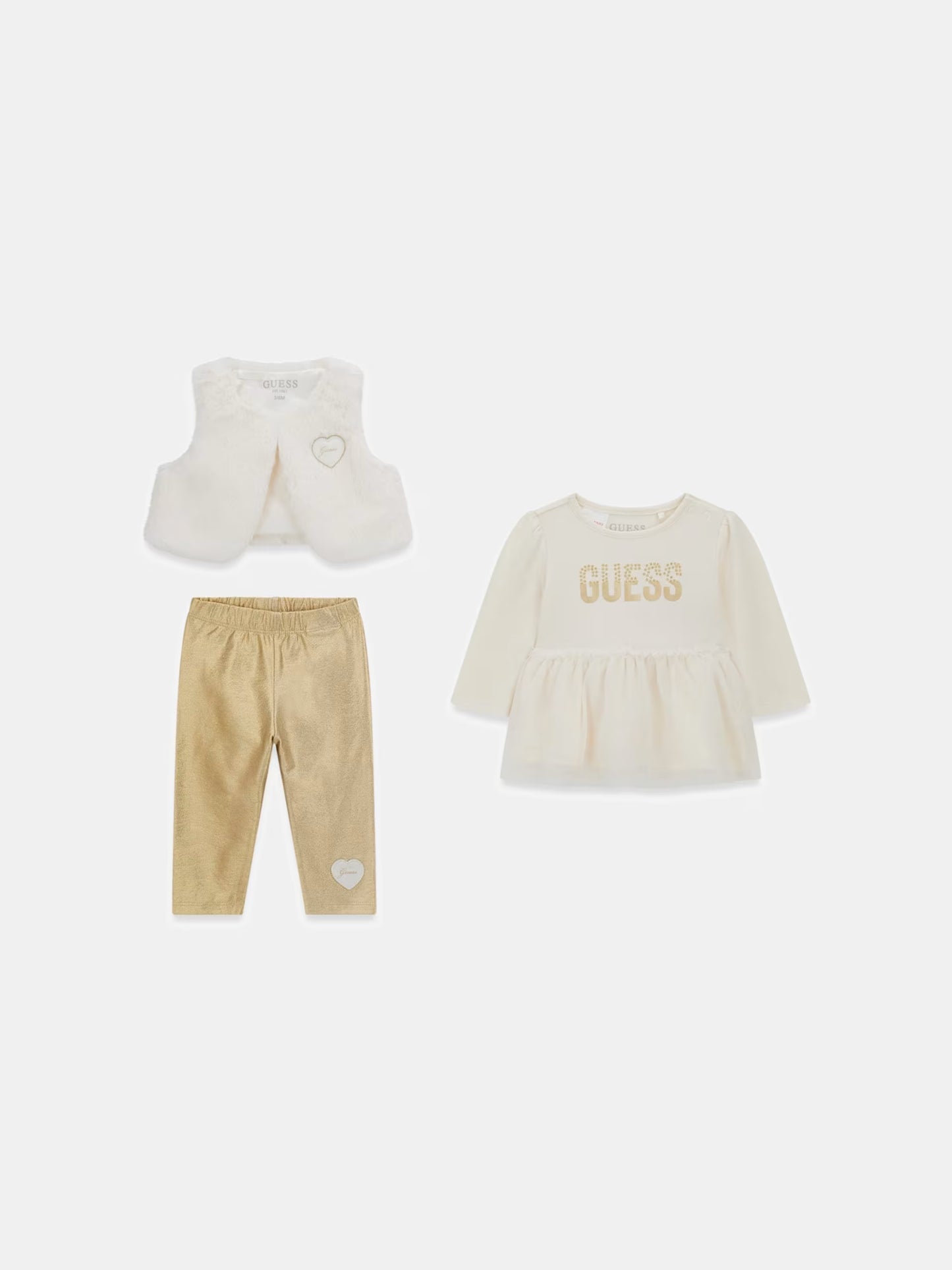 GUESS KIDS SET VEST & T SHIRT & LEGGINGS