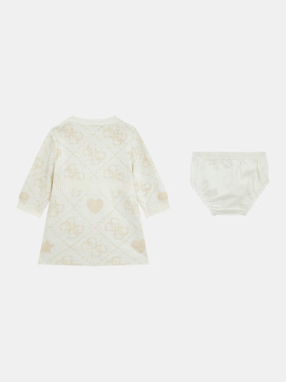 GUESS KIDS KNITTED 4G LOGO SWEATER DRESS & PANTY