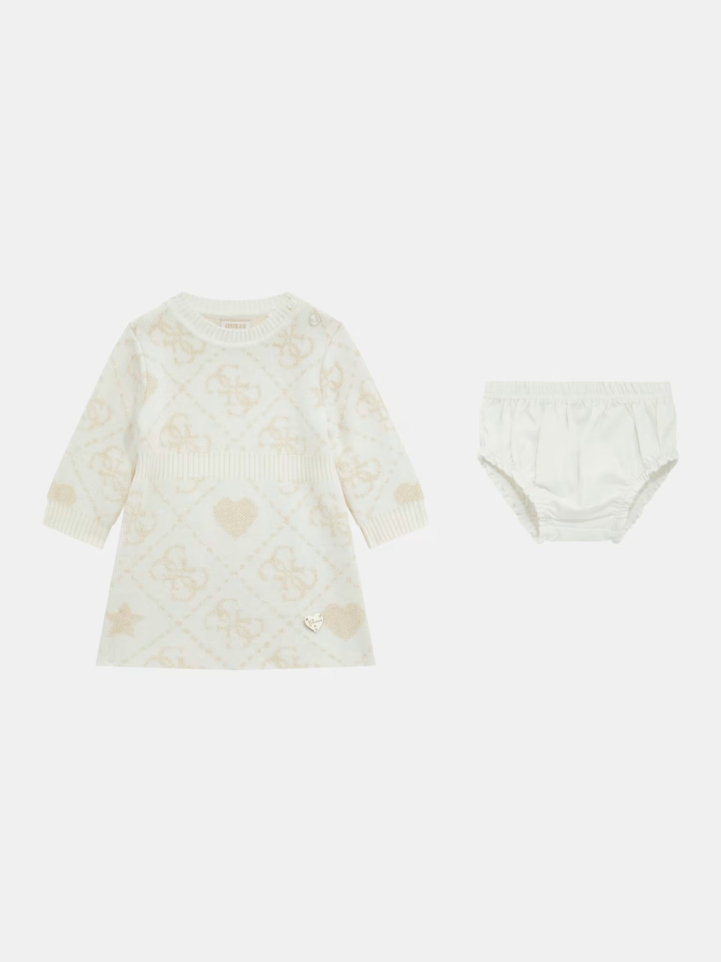 GUESS KIDS KNITTED 4G LOGO SWEATER DRESS & PANTY