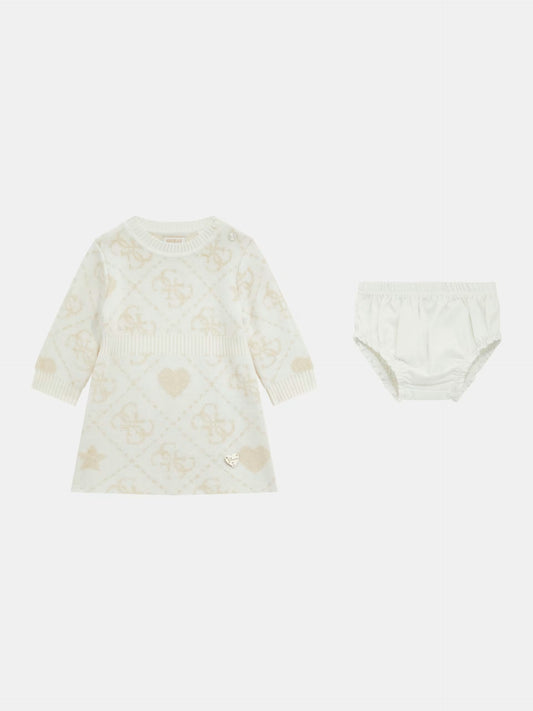 GUESS KIDS KNITTED 4G LOGO SWEATER DRESS & PANTY