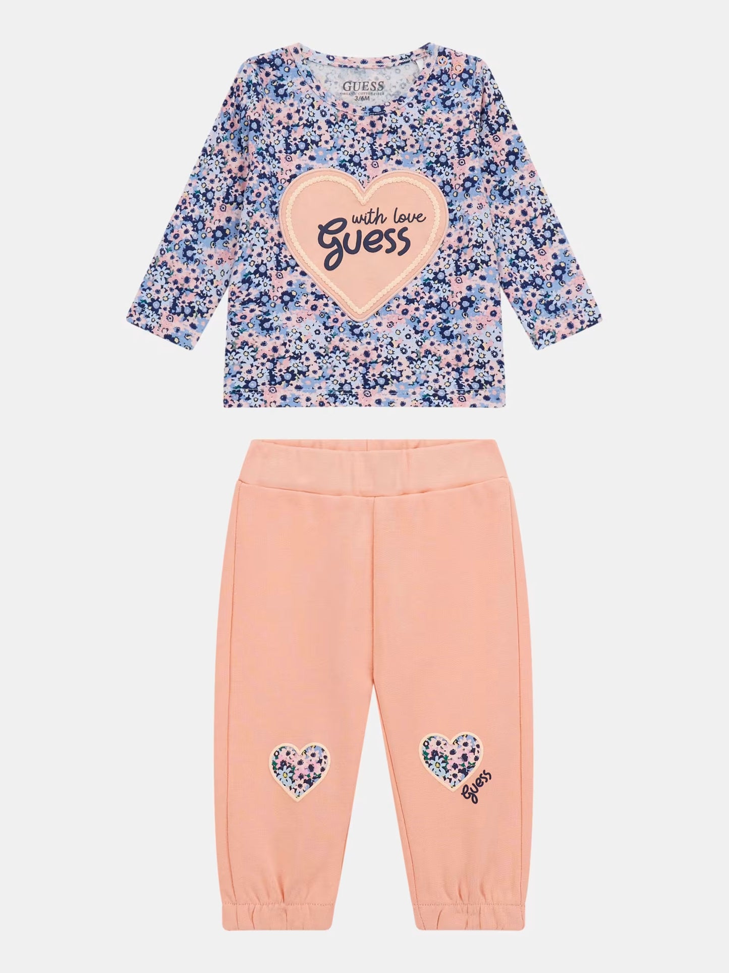 GUESS ALLOVER PRINT SET ACTIVE TOP & PANTS