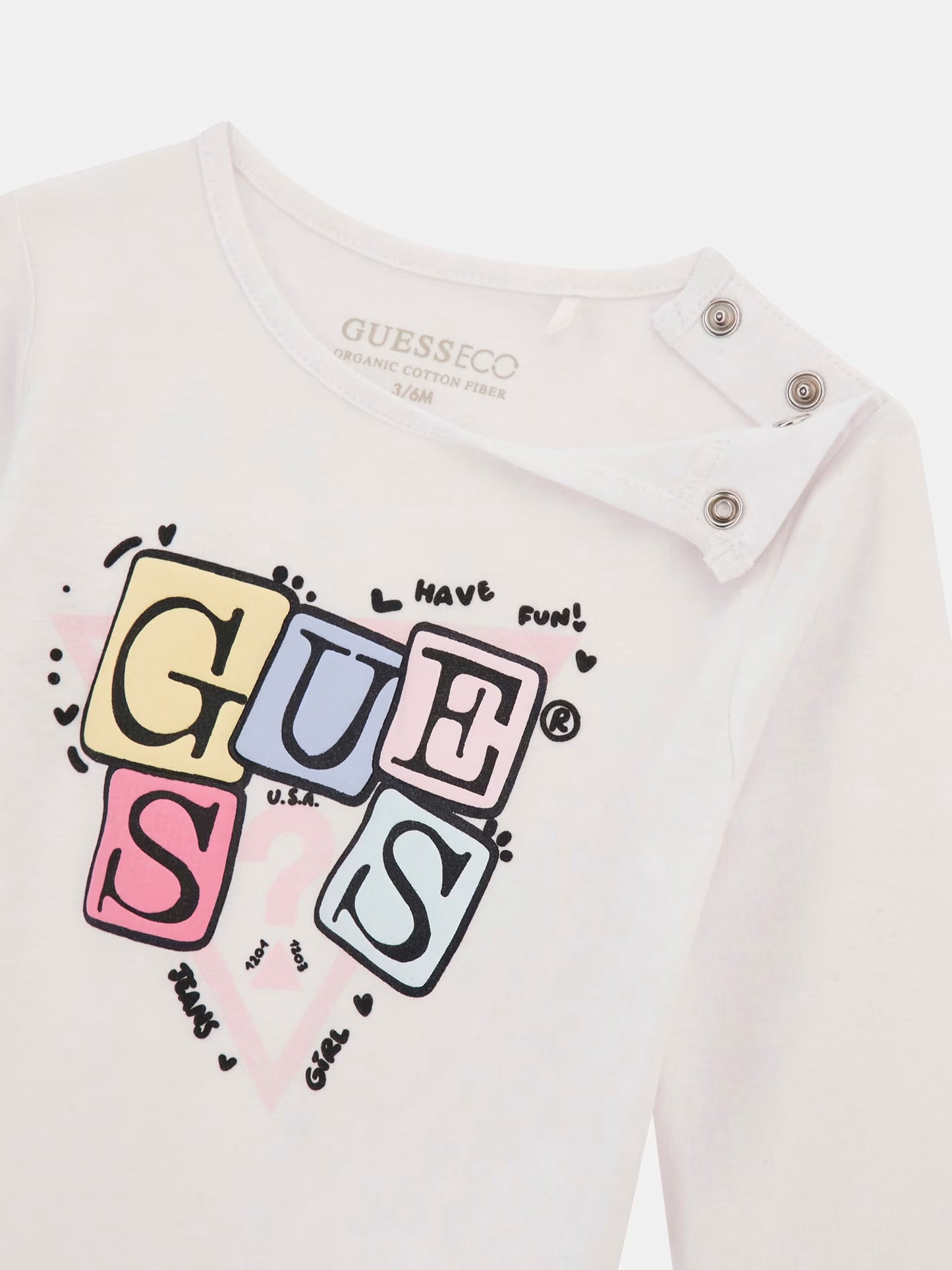 GUESS LS LETTERS PRINT T SHIRT